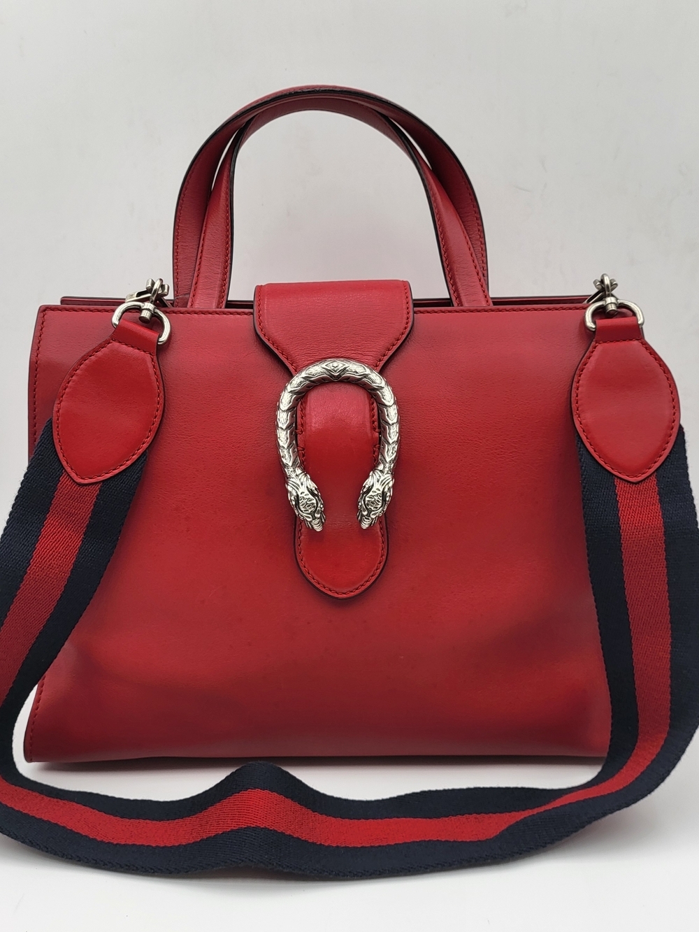 Gucci Hibiscus Red Leather Dionysus Top-Handle Shoulder Bag, Authentic..